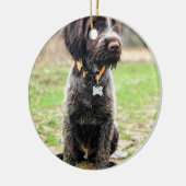 Wirehaire gericht op Griffon puppy Keramisch Ornament (Links)