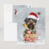 Wirehaire Pointer, Dog Kerstmis Briefkaart (Voorkant / Achterkant)