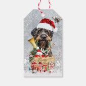 Wirehaire Pointer, Dog Kerstmis Cadeaulabel (Achterkant)