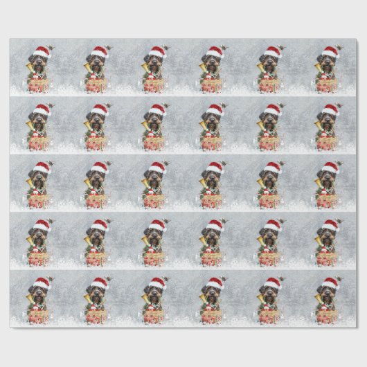 Wirehaire Pointer, Dog Kerstmis Cadeaupapier (Vlak)