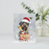 Wirehaire Pointer, Dog Kerstmis Feestdagenkaart (Staand voorkant)