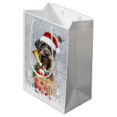 Wirehaire Pointer, Dog Kerstmis Medium Cadeauzakje (Achterkant Gekanteld)