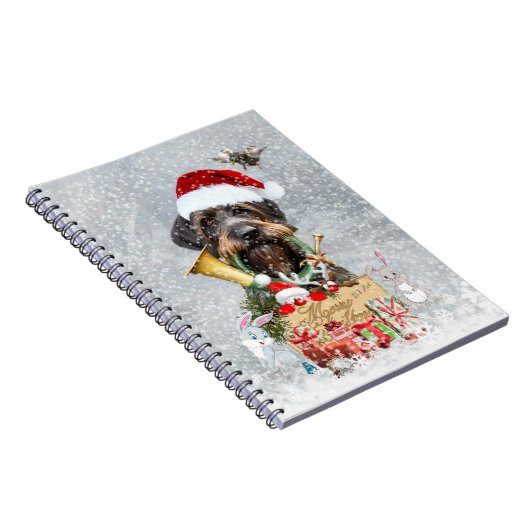 Wirehaire Pointer, Dog Kerstmis Notitieboek (Rechterzijde)