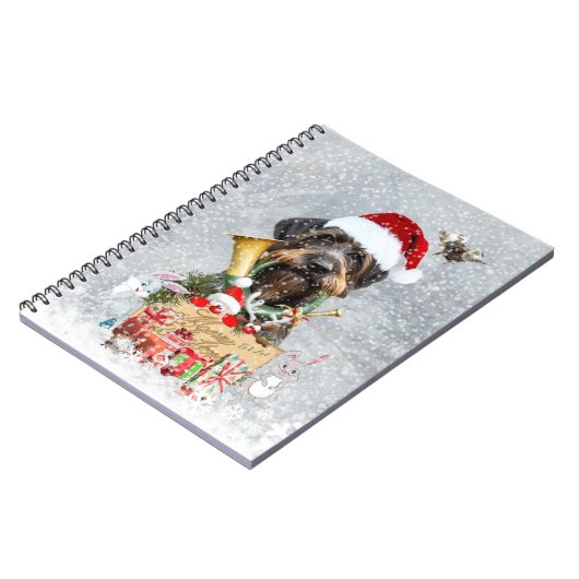 Wirehaire Pointer, Dog Kerstmis Notitieboek (Linkerzijde)