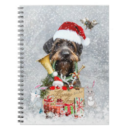Wirehaire Pointer, Dog Kerstmis Notitieboek