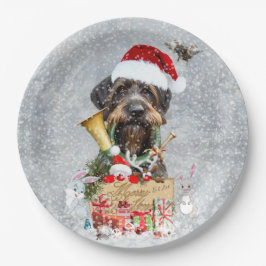 Wirehaire Pointer, Dog Kerstmis Papieren Bordje