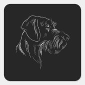Wirehaire Pointer Vierkante Sticker (Voorkant)