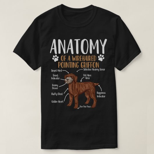 Wirehaire Pointing Griffon Dog Anatomie T-shirt (Design voorkant)