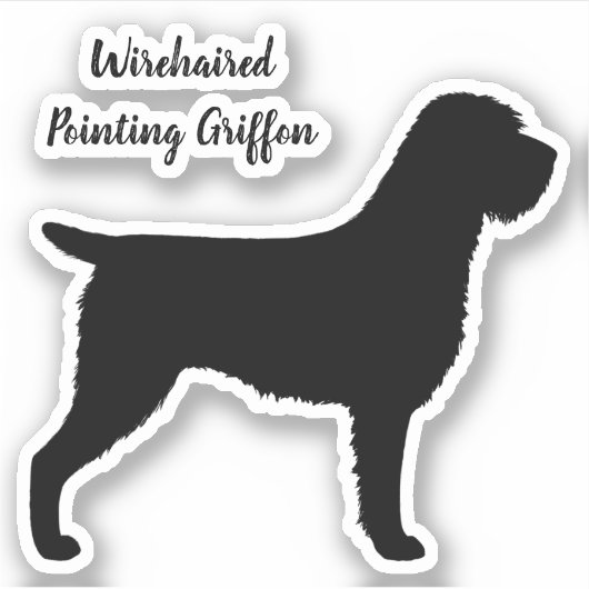Wirehaire Pointing Griffon Dog Silhouette Sticker (Voorkant)