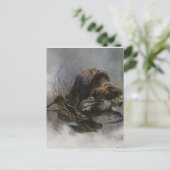 Wirehaire Pointing Griffon, Woodcock-jacht Briefkaart (Staand voorkant)