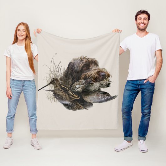 Wirehaire Pointing Griffon, Woodcock-jacht Fleece Deken (In situ)