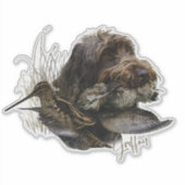 Wirehaire Pointing Griffon, Woodcock-jacht Sticker (Voorkant)