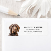 Wirehaired aanwijzend Griffon retour adreslabels Etiket (Insitu)