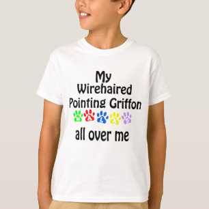 Wirehaired aanwijzend Griffon wandelingen ontwerp T-shirt