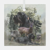 Wirehaired aanwijzer, buiten jacht glas ornament (Voorkant)