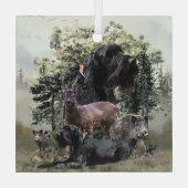 Wirehaired aanwijzer, buiten jacht glas ornament (Achterkant)