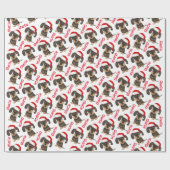 Wirehaired Dachshund Christmas Custom Name Dog Cadeaupapier (Vlak)