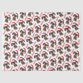 Wirehaired Dachshund Christmas Custom Name Dog Tissuepapier