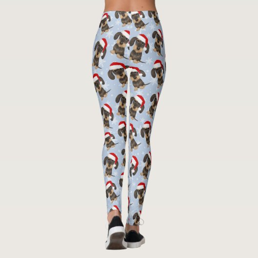 Wirehaired Dachshund Christmas Dog Holiday Leggings (Achterkant)