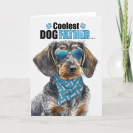 Wirehaired Dachshund Coolest Dad Ever Vaderdag Feestdagen Kaart