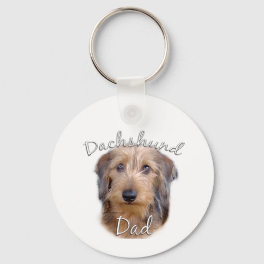 Wirehaired Dachshund Dad 2 Sleutelhanger (Voorkant)