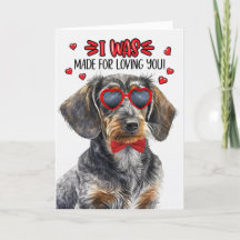 Wirehaired Dachshund Dog Made Loving You Valentijn