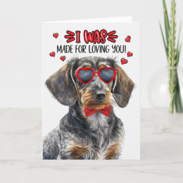 Wirehaired Dachshund Dog Made Loving You Valentijn Feestdagen Kaart