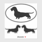 Wirehaired Dachshund Dog Silhouette Sticker Set (Vel)