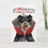 Wirehaired Dachshund Grappig Count DOGcula Hallowe Feestdagen Kaart (Voorkant)