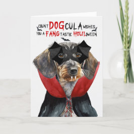 Wirehaired Dachshund Grappig Count DOGcula Hallowe Feestdagen Kaart