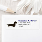 Wirehaired Dachshund Hond Silhouet Retouradres Etiket (Insitu)