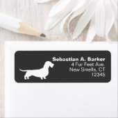 Wirehaired Dachshund Hond Silhouet Retouradres Etiket (Insitu)