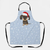 Wirehaired Dachshund Santa Teckel Christmas Dog Schort (Voorkant)