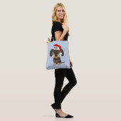 Wirehaired Dachshund Santa Teckel Dog Custom Name Tote Bag (Op model)