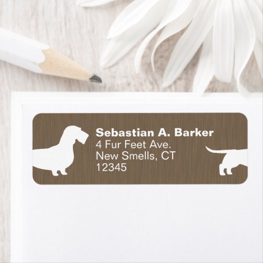 Wirehaired Dachshund Wiener Hond Retouradres Etiket (Insitu)