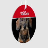 Wirehaired Dachshund with Name and Photo Christmas Ornament (voorkant)