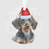 Wirehaired Dachshund with Name and Photo Christmas Ornament (achterkant)