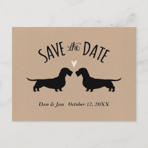 Wirehaired Dachshunds Bruiloft Save the Date Aankondigingskaart