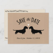 Wirehaired Dachshunds Bruiloft Save the Date Aankondigingskaart (Voorkant / Achterkant)