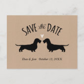 Wirehaired Dachshunds Bruiloft Save the Date Aankondigingskaart (Voorkant)