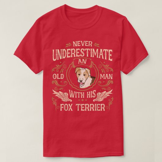 Wirehaired Fox Terrier dog Old Man T-Shirt (Design voorkant)