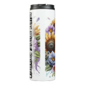 Wirehaired Griffon met Zonnebloem Bloesems Thermosbeker (Achterkant)