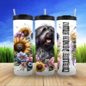 Wirehaired Griffon met Zonnebloem Bloesems Thermosbeker