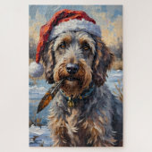 Wirehaired Griffon Rustic Winter Hunt Hat Legpuzzel (Verticaal)