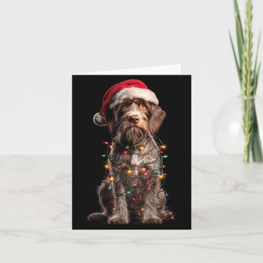 Wirehaired Inting Griffon Christmas Graphics Dog L Kaart (Voorkant)