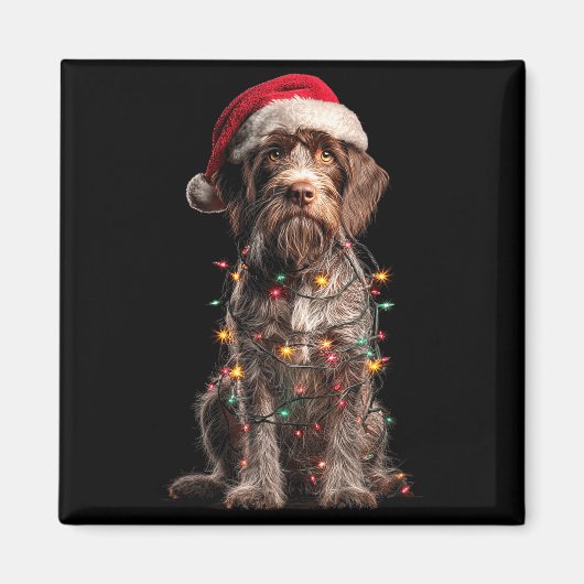 Wirehaired Inting Griffon Christmas Graphics Dog L Magneet (Voorkant)