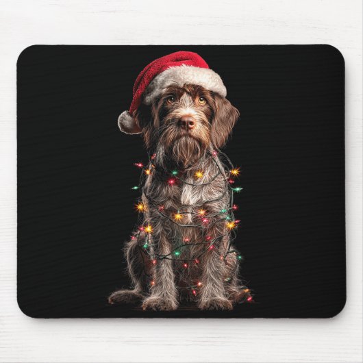 Wirehaired Inting Griffon Christmas Graphics Dog L Muismat (Voorkant)