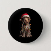 Wirehaired Inting Griffon Christmas Graphics Dog L Ronde Button 5,7 Cm (Voorkant)