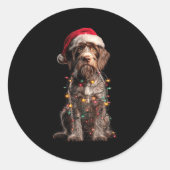 Wirehaired Inting Griffon Christmas Graphics Dog L Ronde Sticker (Voorkant)