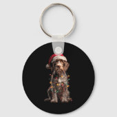 Wirehaired Inting Griffon Christmas Graphics Dog L Sleutelhanger (Voorkant)